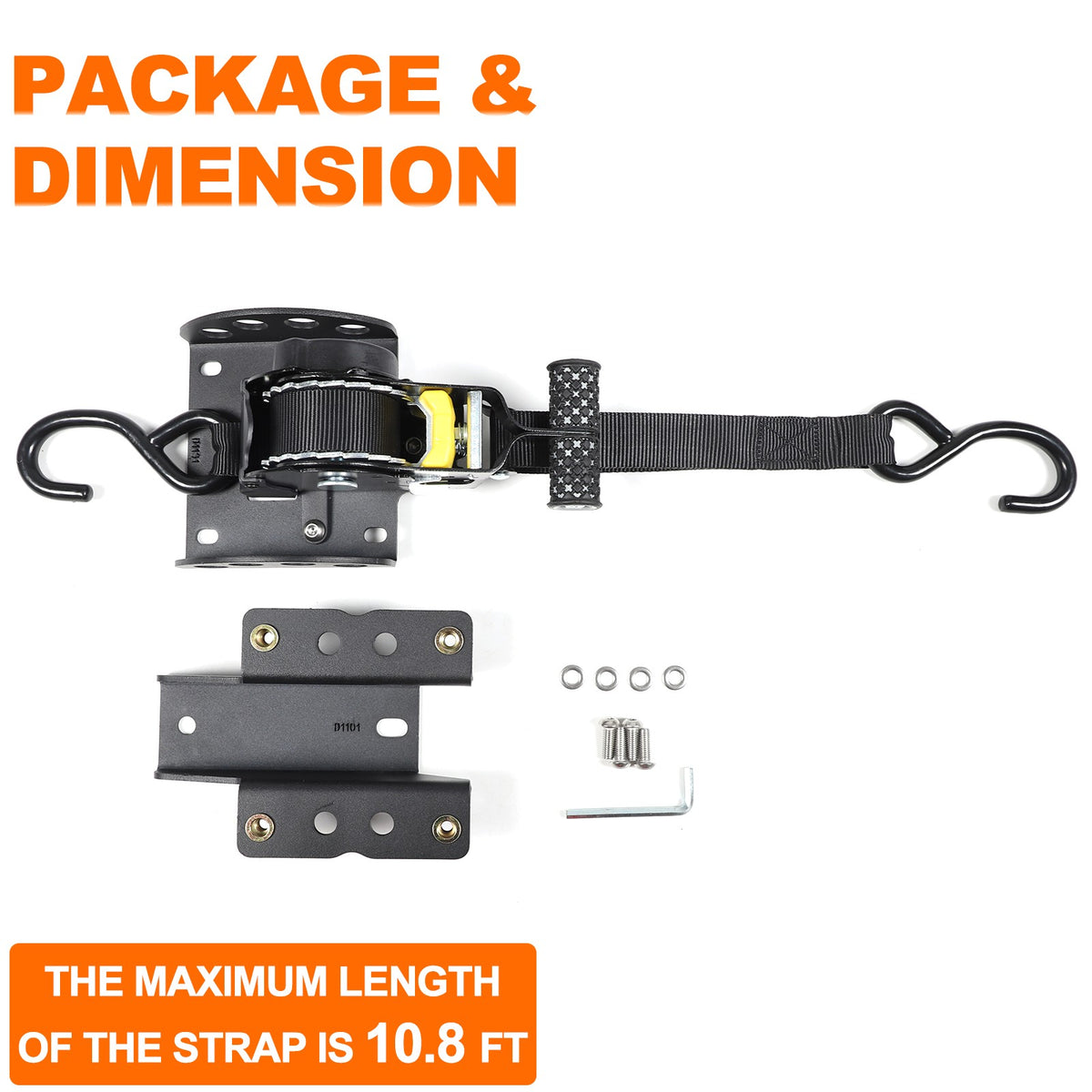 Carbon Steel Truck Bed Tie Down Ratchet Strap Trim For Ford Ranger T9 2023+ 19
