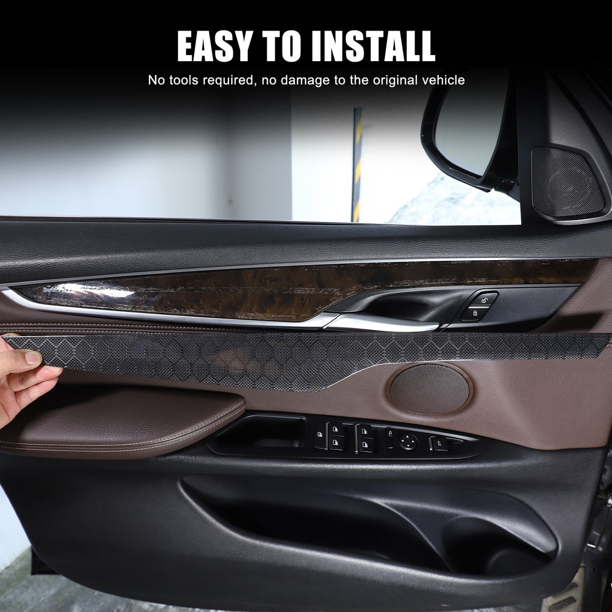 Hondycomb Carbon Fiber Interior Door Panel Trim Cover For BMW X5 X6 F15 F16 14+ 9