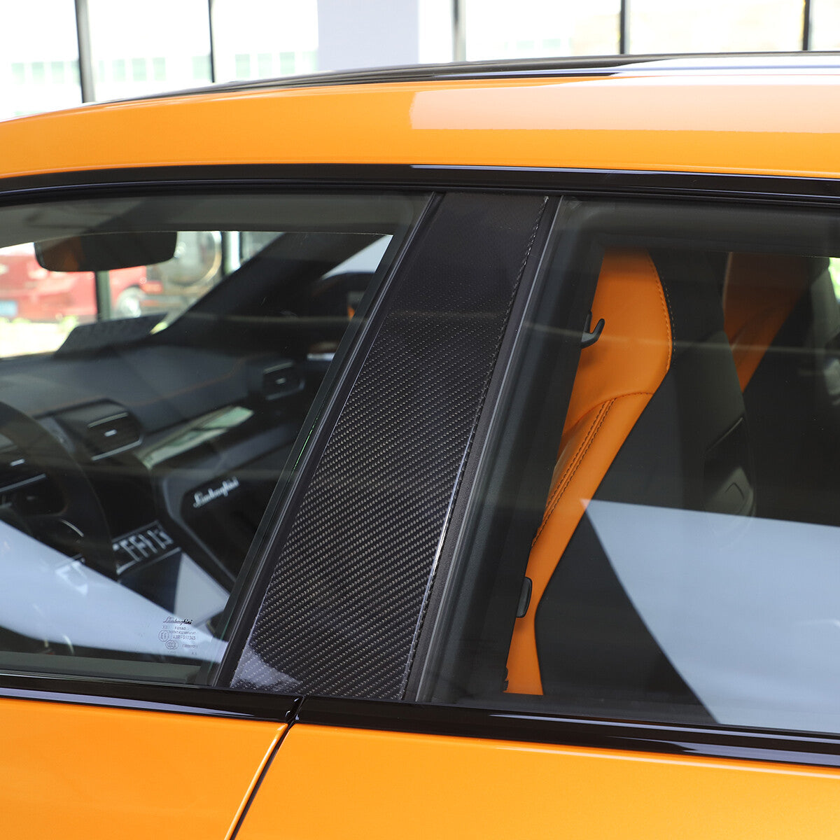 Real Carbon Fiber B-Pillar Panel Window Trim Cover For Lamborghini URUS 18-23 US 8