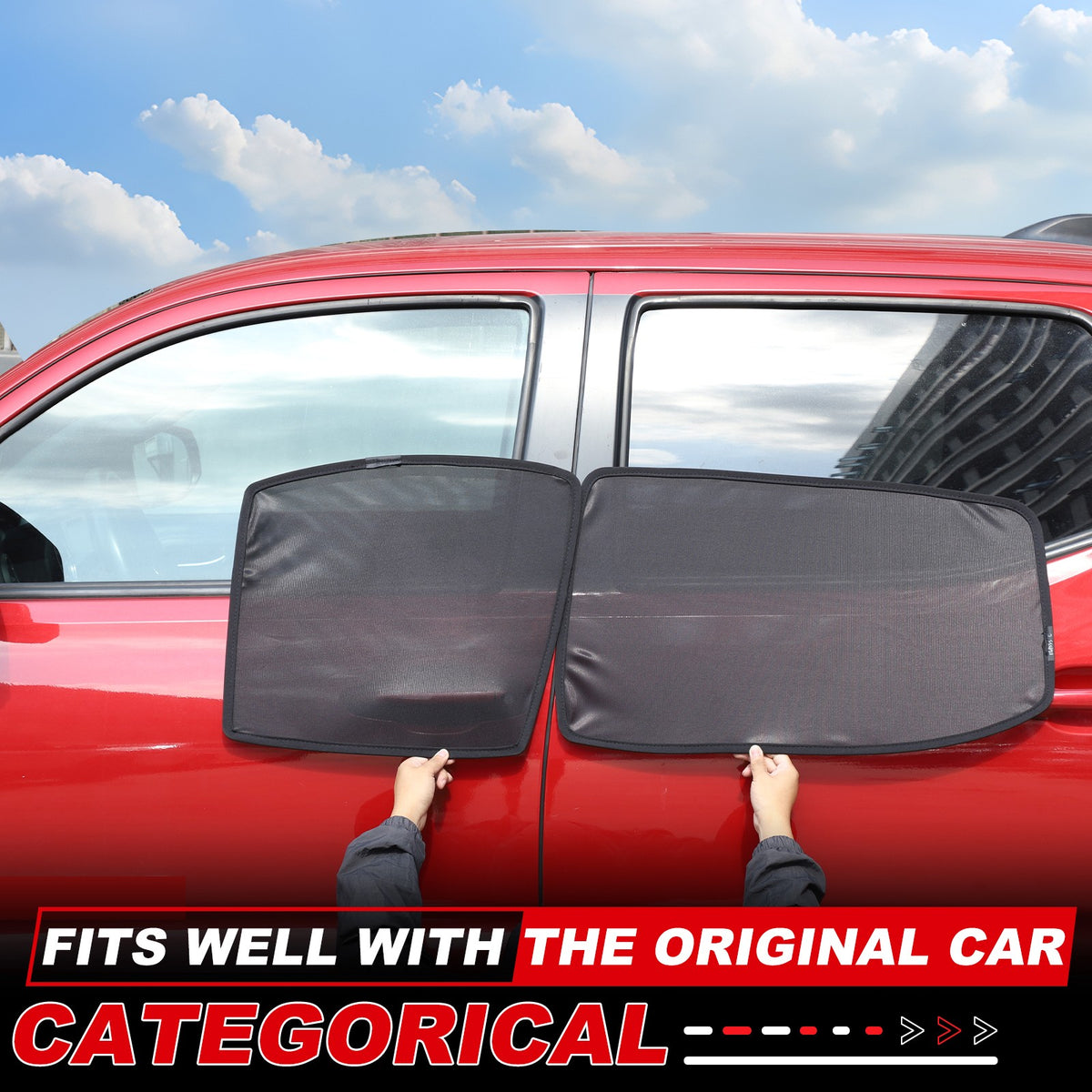 Front Rear Window Sun Shade Cover Mesh Shield Screen For Toyota Tacoma 2016-2022 9