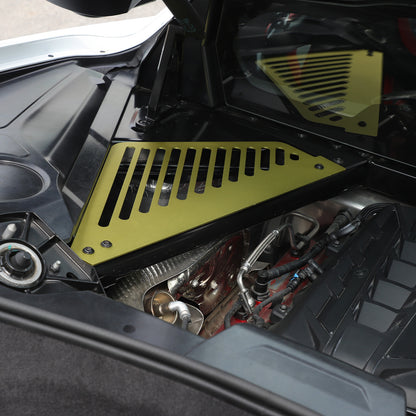 Yellow Engine Bay Side Panel Cover Overlay Coupe For Corvette C8 2020-26 13