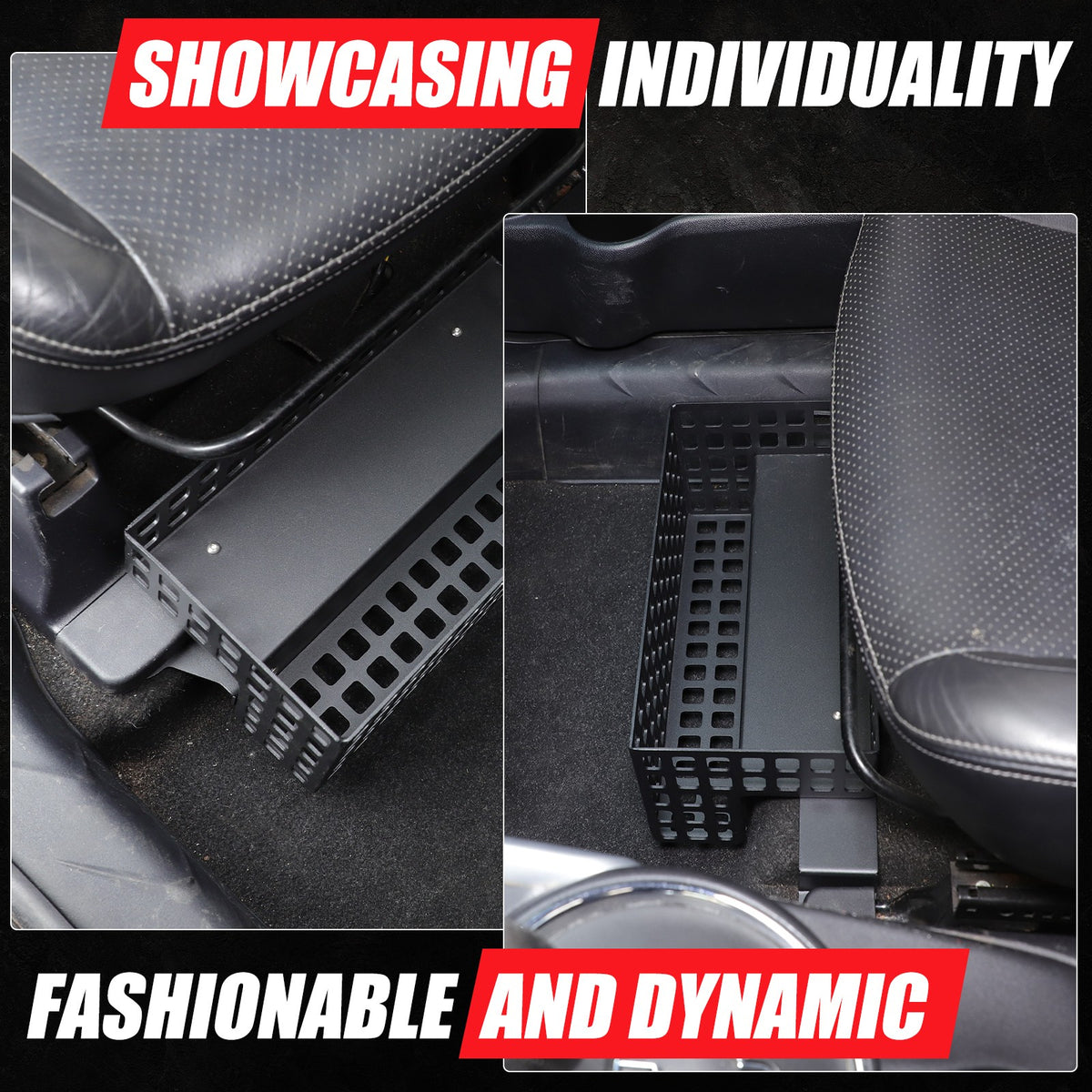 Aluminum Alloy Under Passenger Seat Storage Basket For Mitsubishi ASX 2011-2018 11