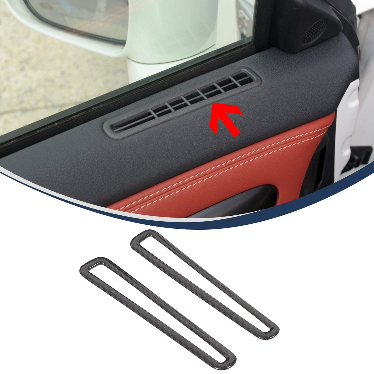 Real Carbon Fiber Interior Window Air Outlet Trim For Nissan GT-R R35 2008-16 2