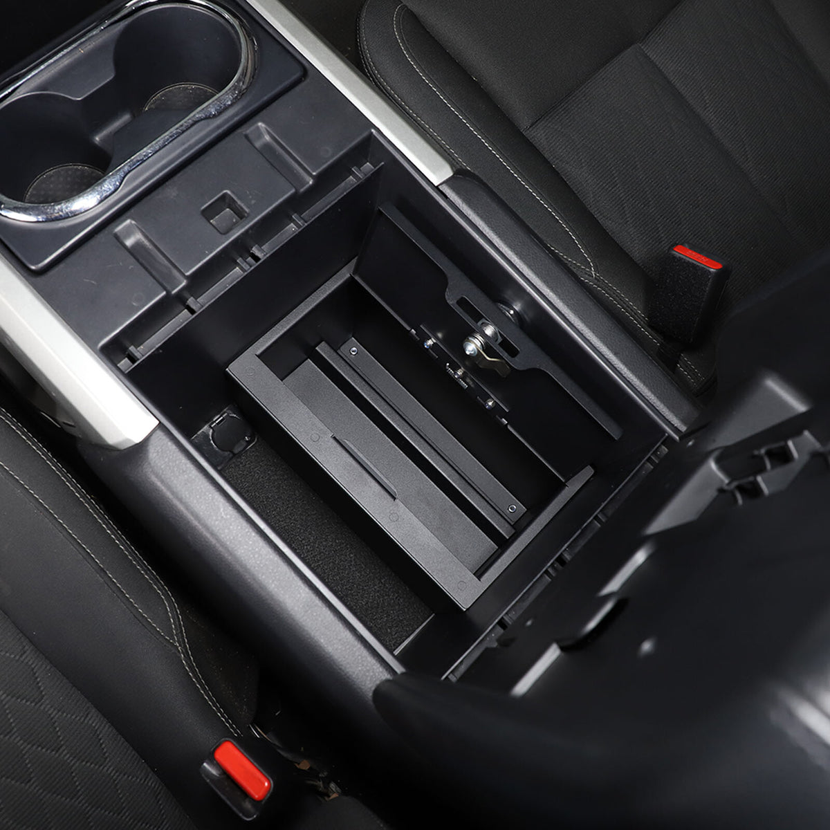 Center Console Safe GUN Storage Lock Box W/ TRAY For Nissan Titan 2016-2023 14
