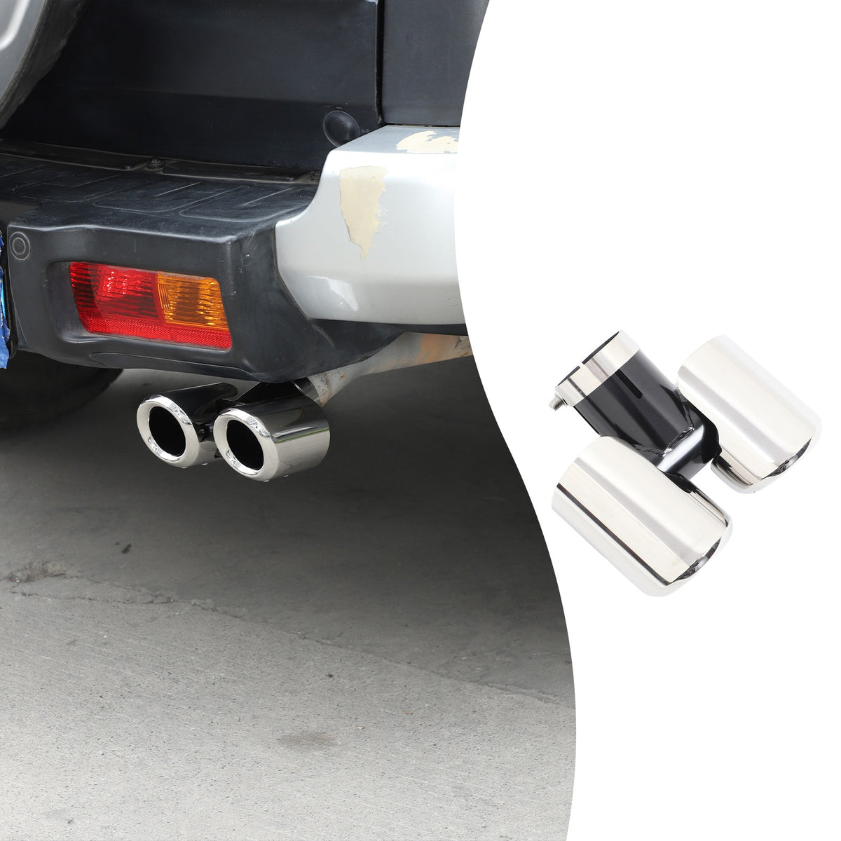 Silver Stainless Steel Exhaust Tail Pipe Tip For Toyota FJ Cruiser 2007-2021 9