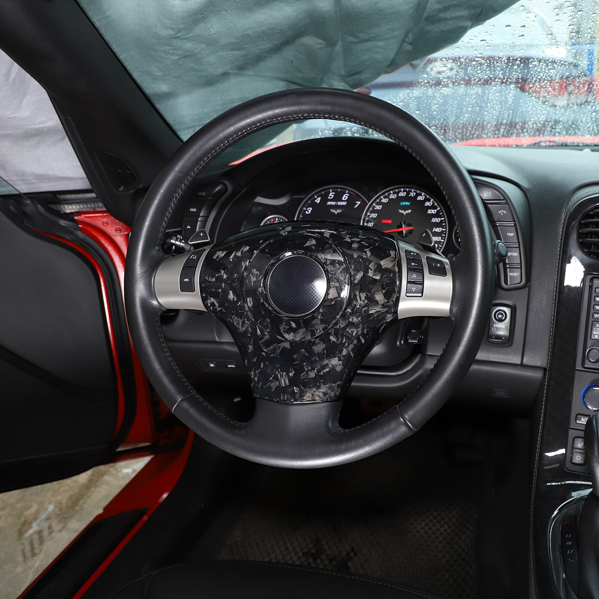 Forged Real Carbon Fiber Full Interior Set Decor Cover Trim Kit for Corvette C6 10