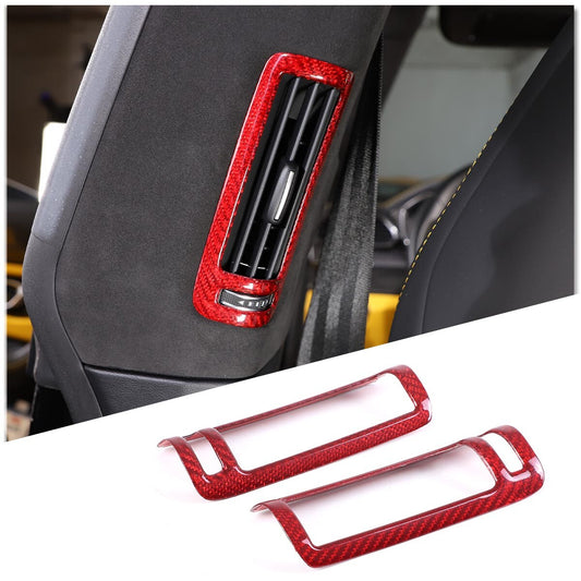 Red Carbon Fiber Car B Pillar Air Outlet Cover Trim For LAMBORGHINI URUS 18-23 1