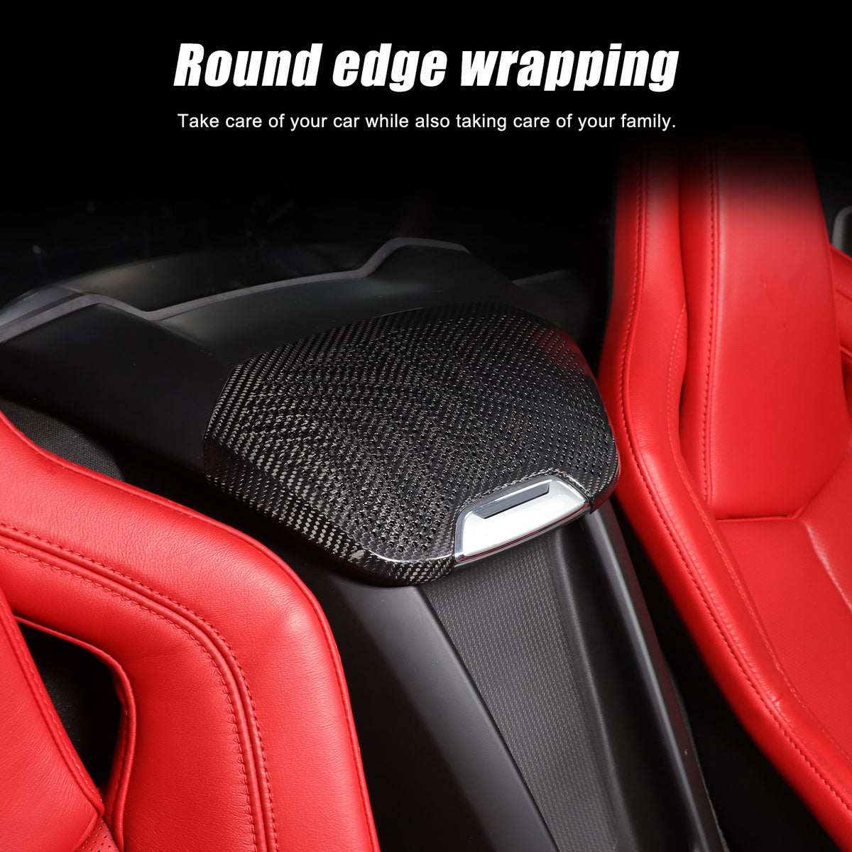 Real Carbon Fiber Rear Seat Single Speaker Grill Trim For Corvette C8 1LT 2020+ 12