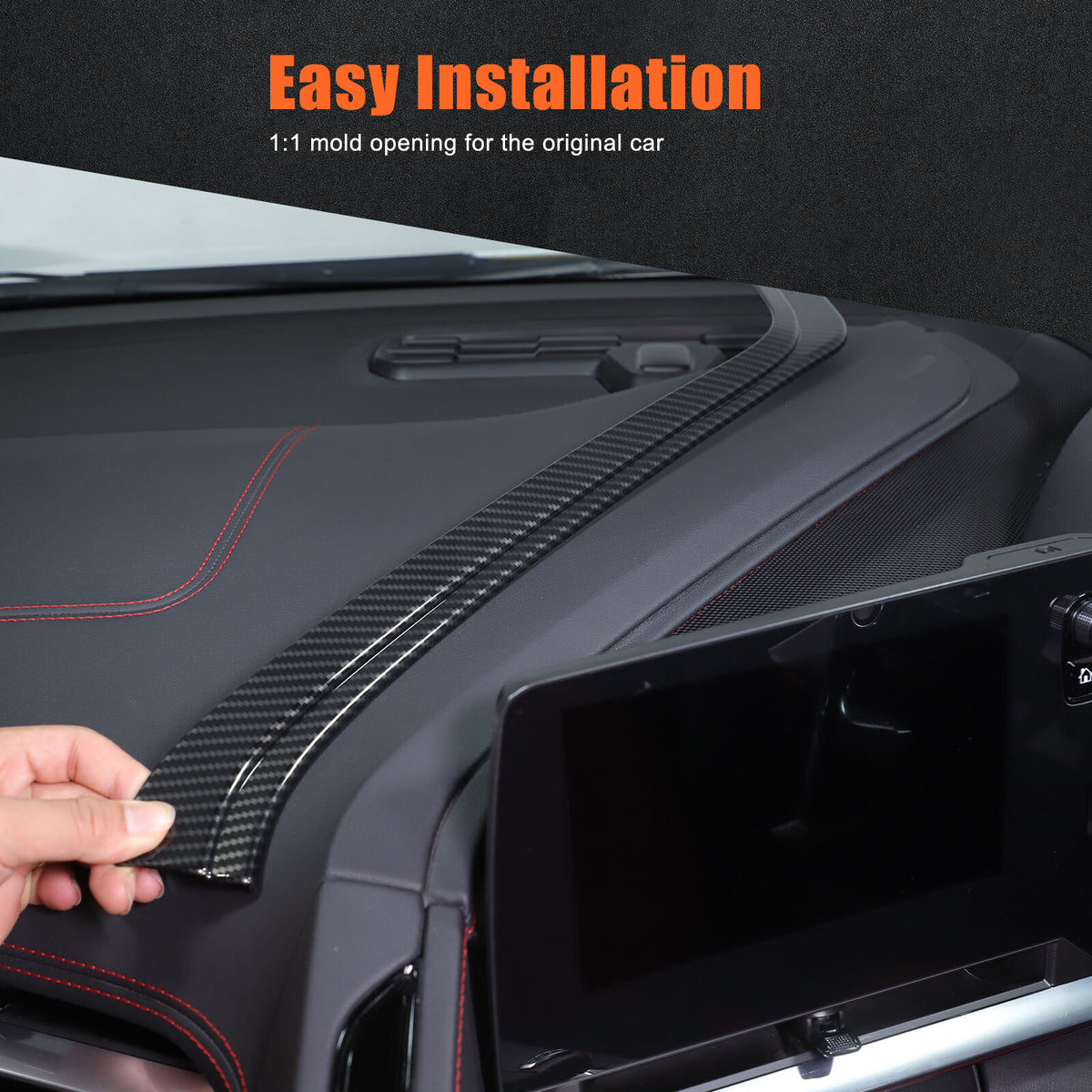 ABS Carbon Fiber Navigation Screen Rear Trim Cover For Corvette C8 2020-2025 11