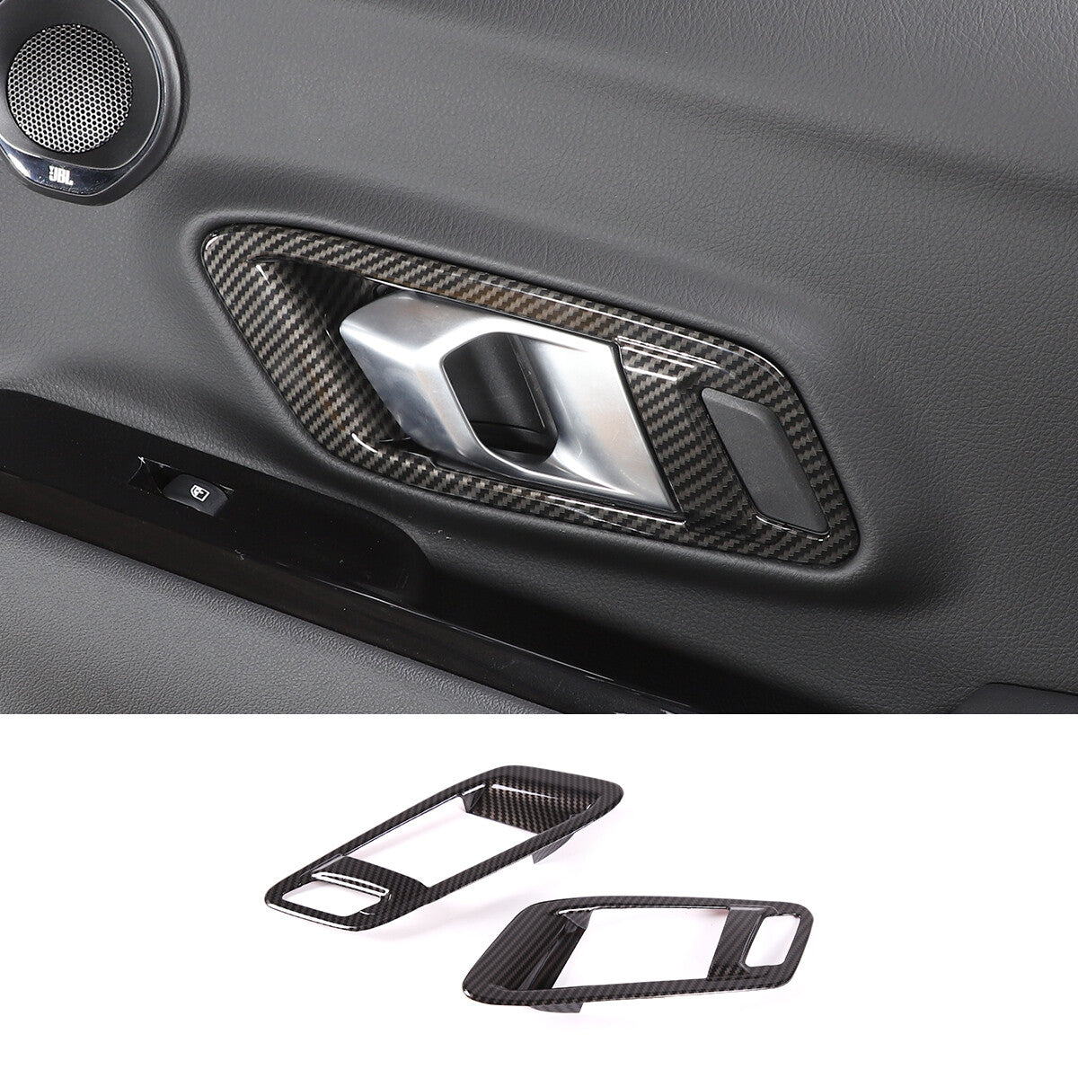 4pcs Carbon Fiber ABS Window Lift & Door handle Cover Trim For Supra A90 19-24 12