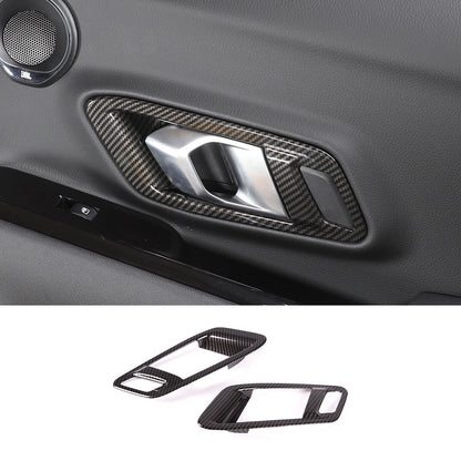 4pcs Carbon Fiber ABS Window Lift & Door handle Cover Trim For Supra A90 19-24 12