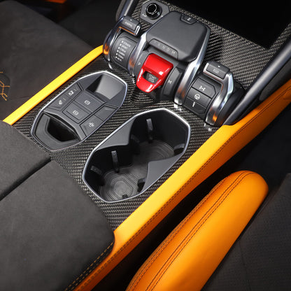 Real Carbon Fiber Water Cup Holder Frame Cover Trim For Lamborghini URUS 18-23 7