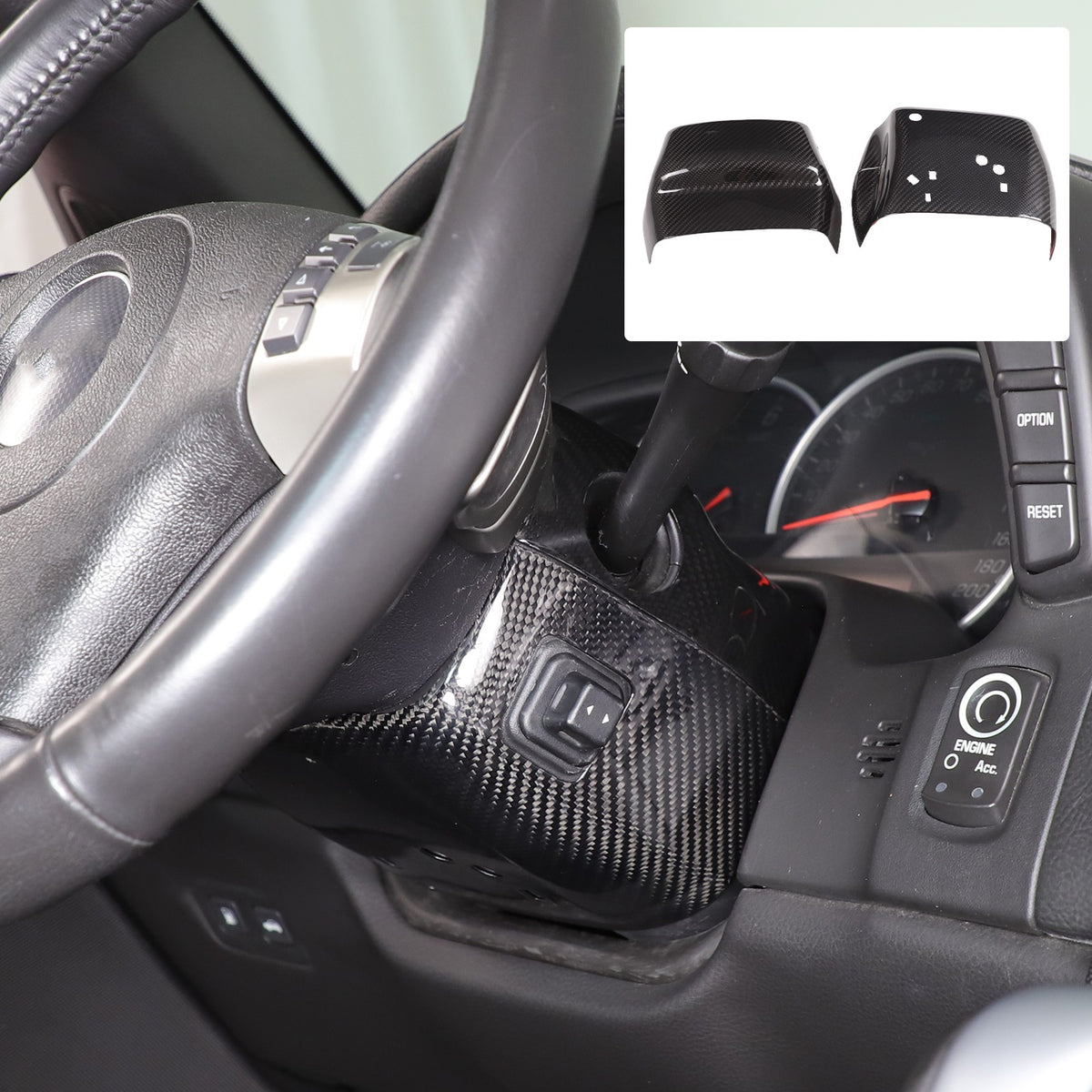 Real Dry Carbon Fiber Steering Wheel Base Lower Trim For Corvette C6 2005-2013 10