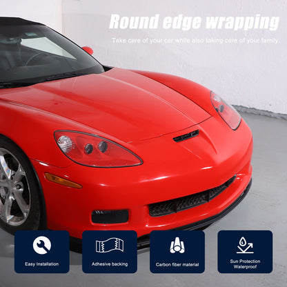 Real Carbon Fiber Front Engine Hood Bonnet AirVent Trim For Corvette C6 05-13 US 14