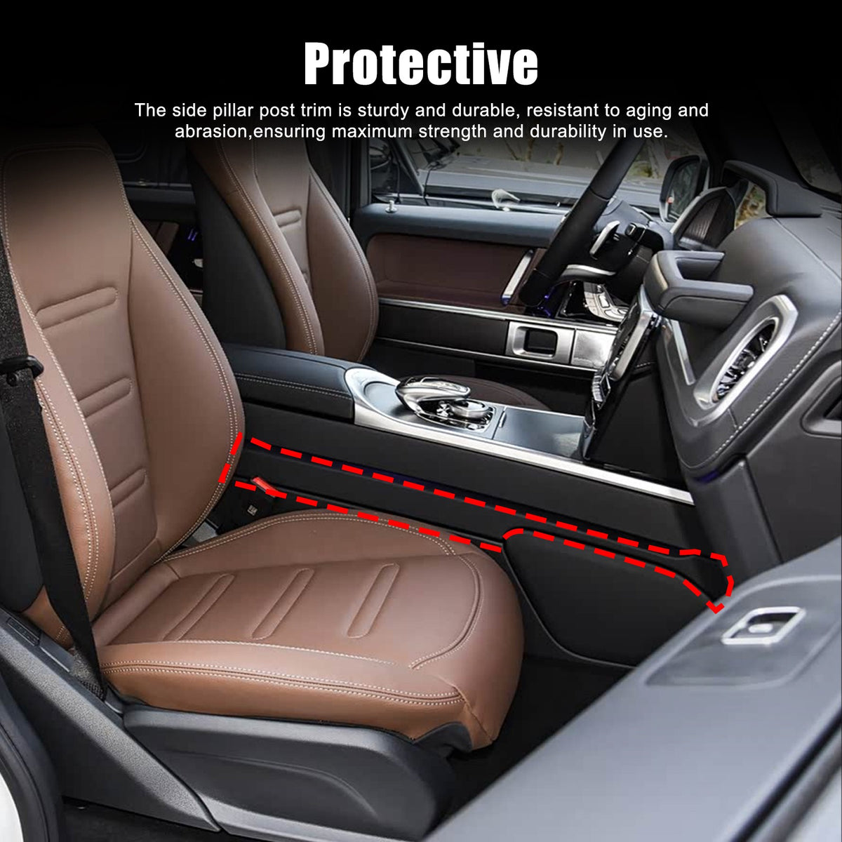 Real Carbon Fiber Center Gear Shift Side Trim For Benz G-Class W463 2019-24 16
