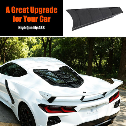 Carbon Fiber ABS Rear Split Window Applique Louver Trim For Corvette C8 Z51 20+ 14
