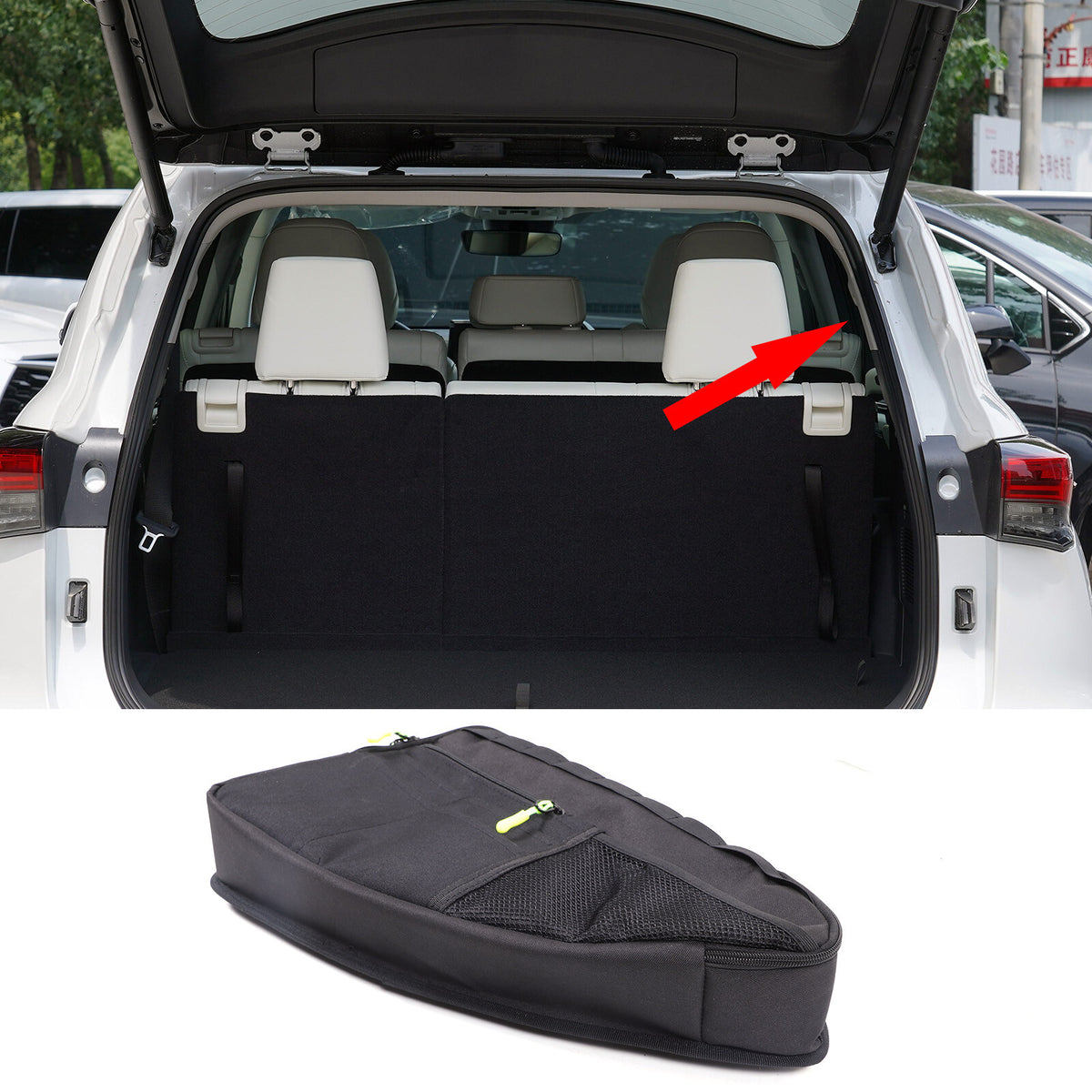 Car Trunk Right Side Window Storage Bag Tool Bag For Toyota Grand Highlander 24+ 2