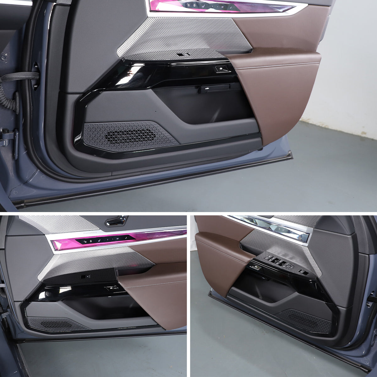 Glossy Black Inner door Armrest panel Trim Cover For BMW 7 Series G70 2023-2025 7