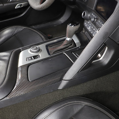 2pcs Carbon fiber ABS Interior Gear Shift Panel Cover For Corvette C7 2014-2019 2