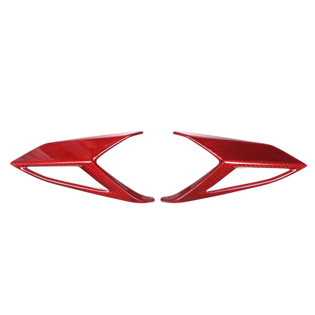 Red Real Carbon Fiber Rear Tail Light Side Trim For Corvette C8 2020+ 17