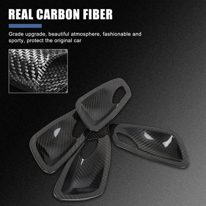 Real Carbon Fiber Inner Interior Door Bowl Trim For BMW 3 Series E90 2005-2012 6