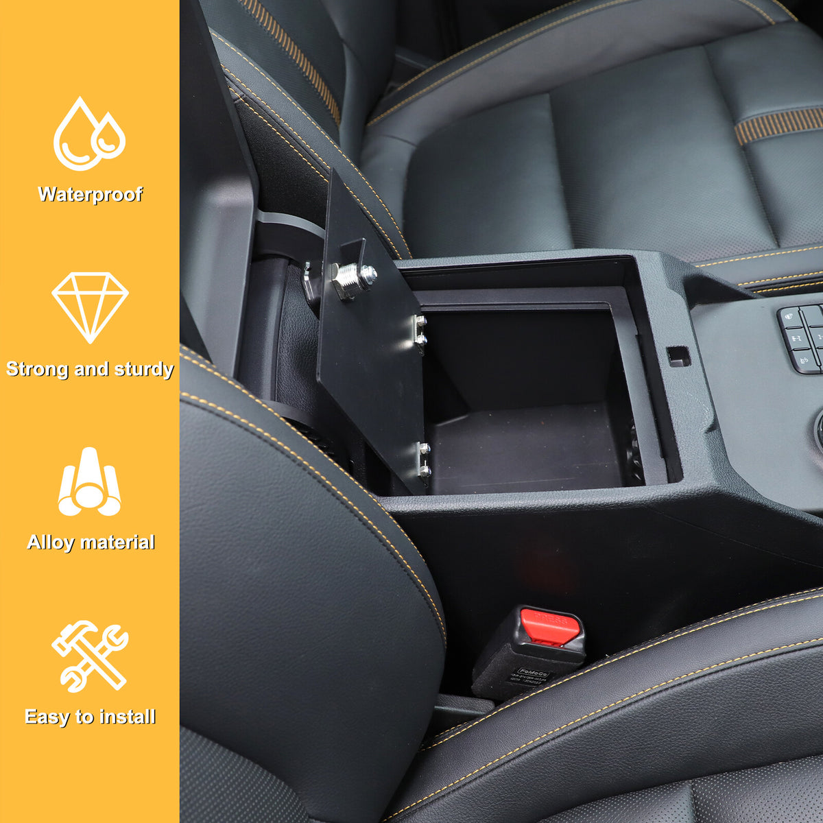 Center Console Safe GUN Armrest Storage Lock Box Tray For Ford Ranger T9 2023+ 21