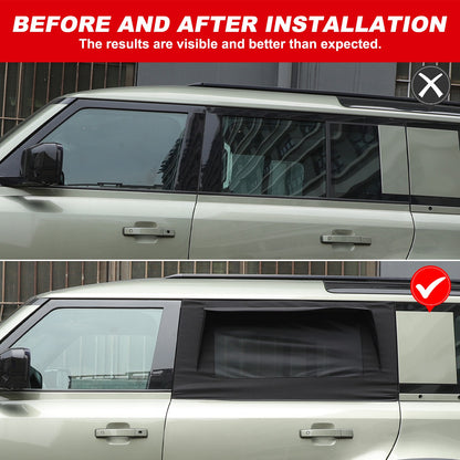 Block Shades Rear Car Door Window Cover Sun Protection LR Defender L663 2020+ US 21