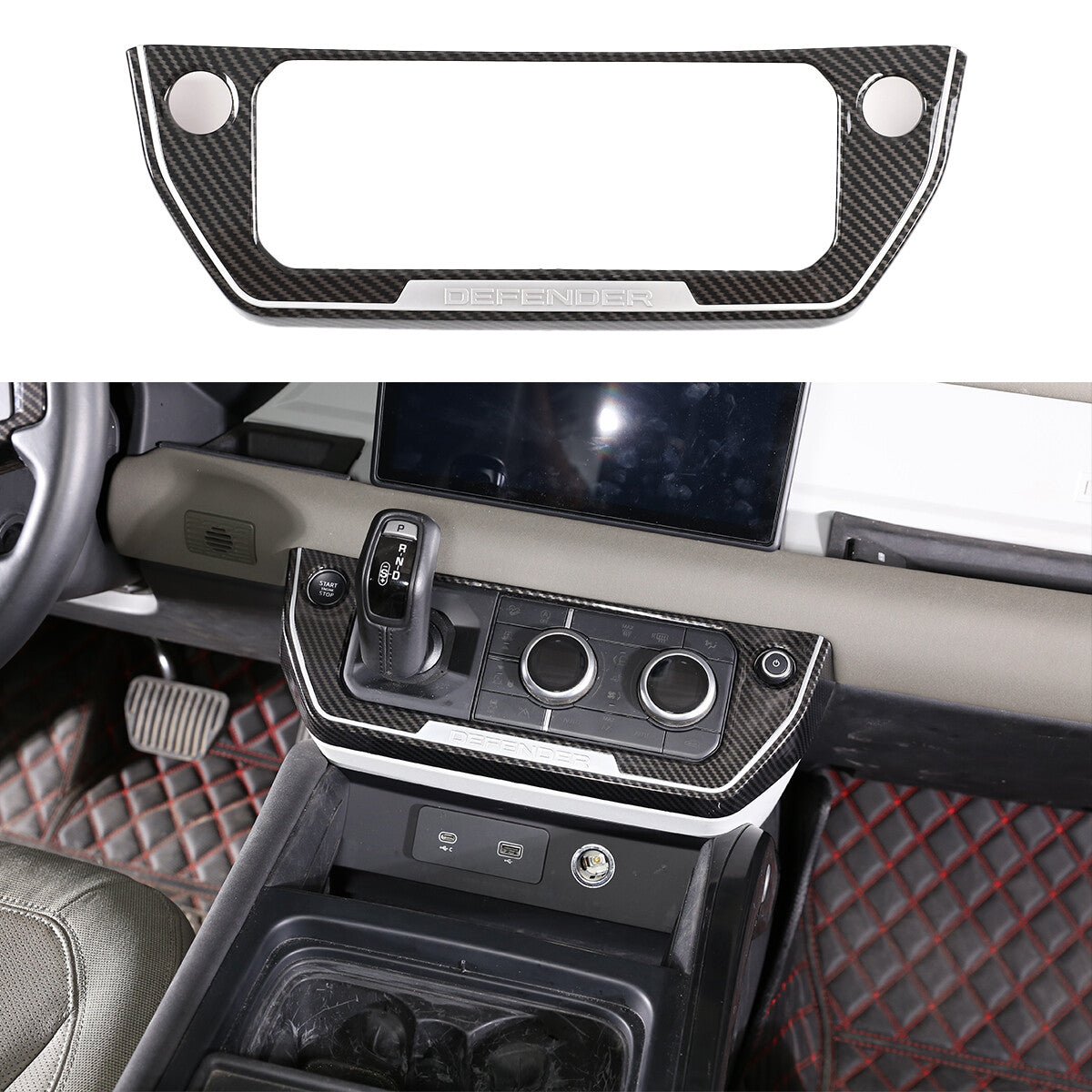 Oak Grain Center Console Gearbox AC Frame For Land Rover Defender 2020-2024 1