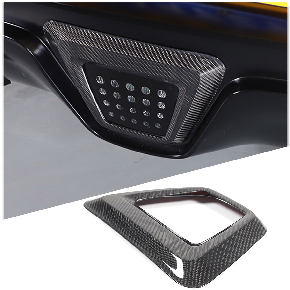 Real Carbon fiber Rear lower Bumper brake light frame For Toyota Supra 2019-24 2