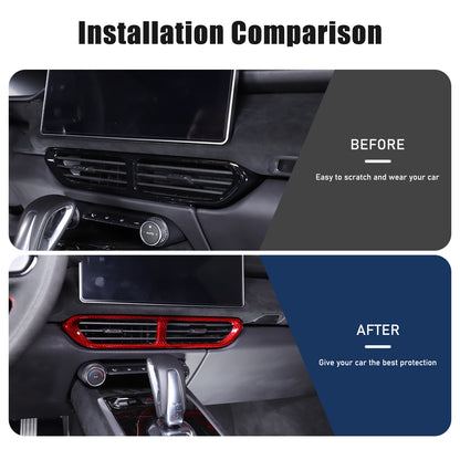 Red Real Carbon Fiber Center Console Air Vent Panel Trim For Lotus EMIRA 2021-25 14