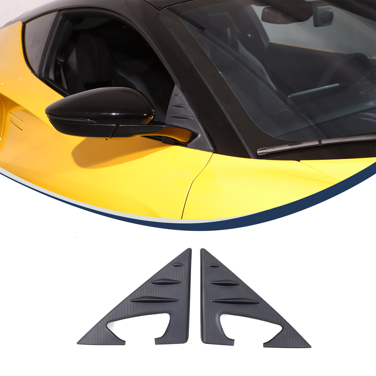 Matte Real Carbon fiber Window A Pillar Triangle Cover Trim for Lotus EMIRA 21+ 23
