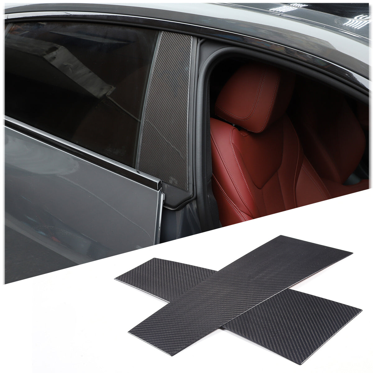Real Carbon Fiber B-Pillar Cover Trim Frame For BMW 4 Series G26 2022-23 7