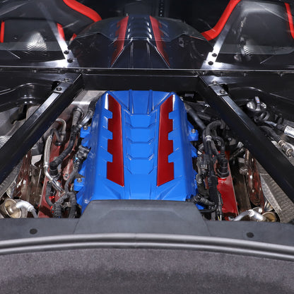 Blue Engine Bay Panel Cover Trim in Edge Red For Corvette C8 2020-26 22