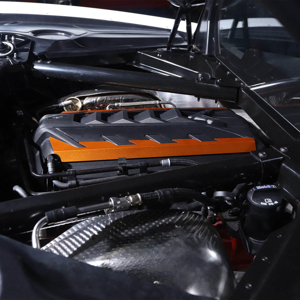 Orange Aluminum Engine Bay Engine Side Cover Plate Trim For Corvette C8 2020-26 3