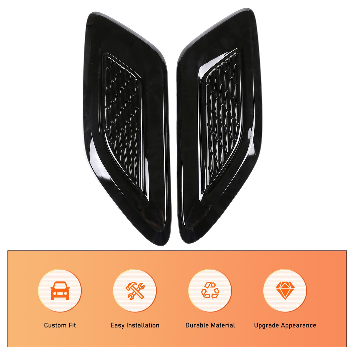 Piano Black ABS Exterior Hood Air Vent Trim For Range Rover Vogue L460 2023+ 20