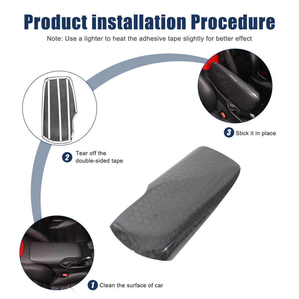 Honeycomb Carbon Fiber Center Console Armrest Box Cover For Corvette C6 2005-13 17