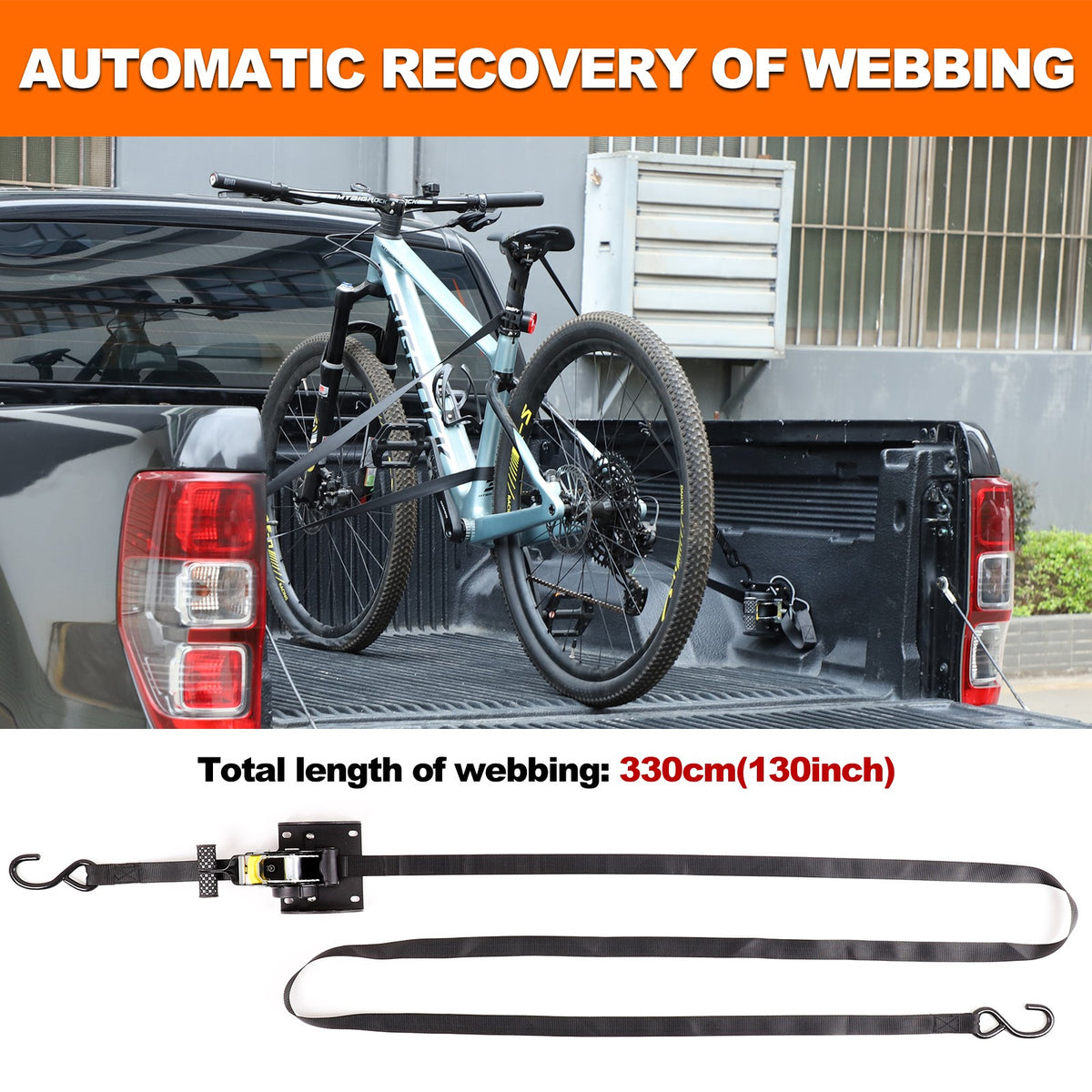 Carbon Steel Truck Bed Tie Down Ratchet Strap Trim For Ford Ranger T9 2023+ 4