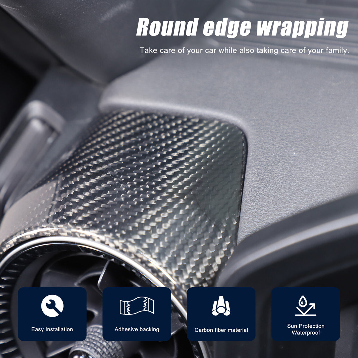Real Carbon Fiber Side Air Outlet Trim for Toyota Land Cruiser Prado LC250 24+ 19
