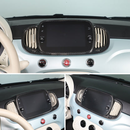 Real Carbon Fiber Center Air Vent Trim For Fiat 500/Abarth 595 695 21-23 US 6