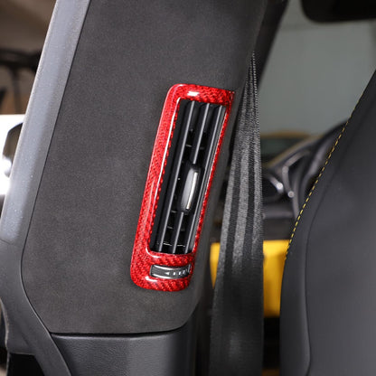 Red Carbon Fiber Car B Pillar Air Outlet Cover Trim For LAMBORGHINI URUS 18-23 12