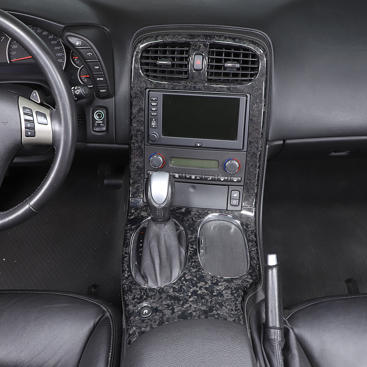 Forged Real Carbon Fiber Full Interior Set Decor Cover Trim Kit for Corvette C6 107