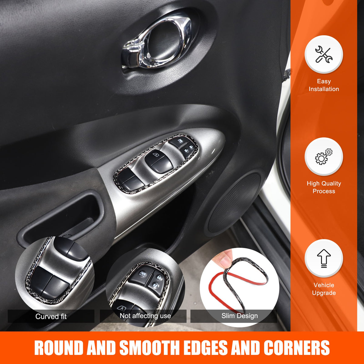 Soft Carbon Fiber Interior Center Console trim Sticker For Nissan Juke 2011-2019 129