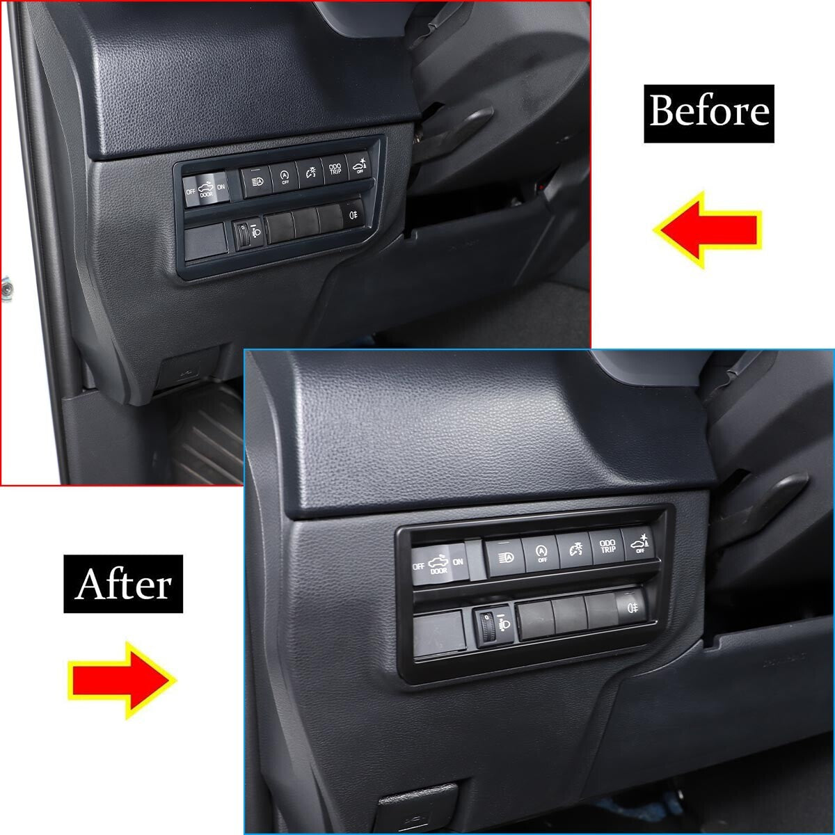 Matte Black ABS Interior Decoration Cover Trim Kit For Toyota Tundra 2022-26 US - Variants 26-29 17