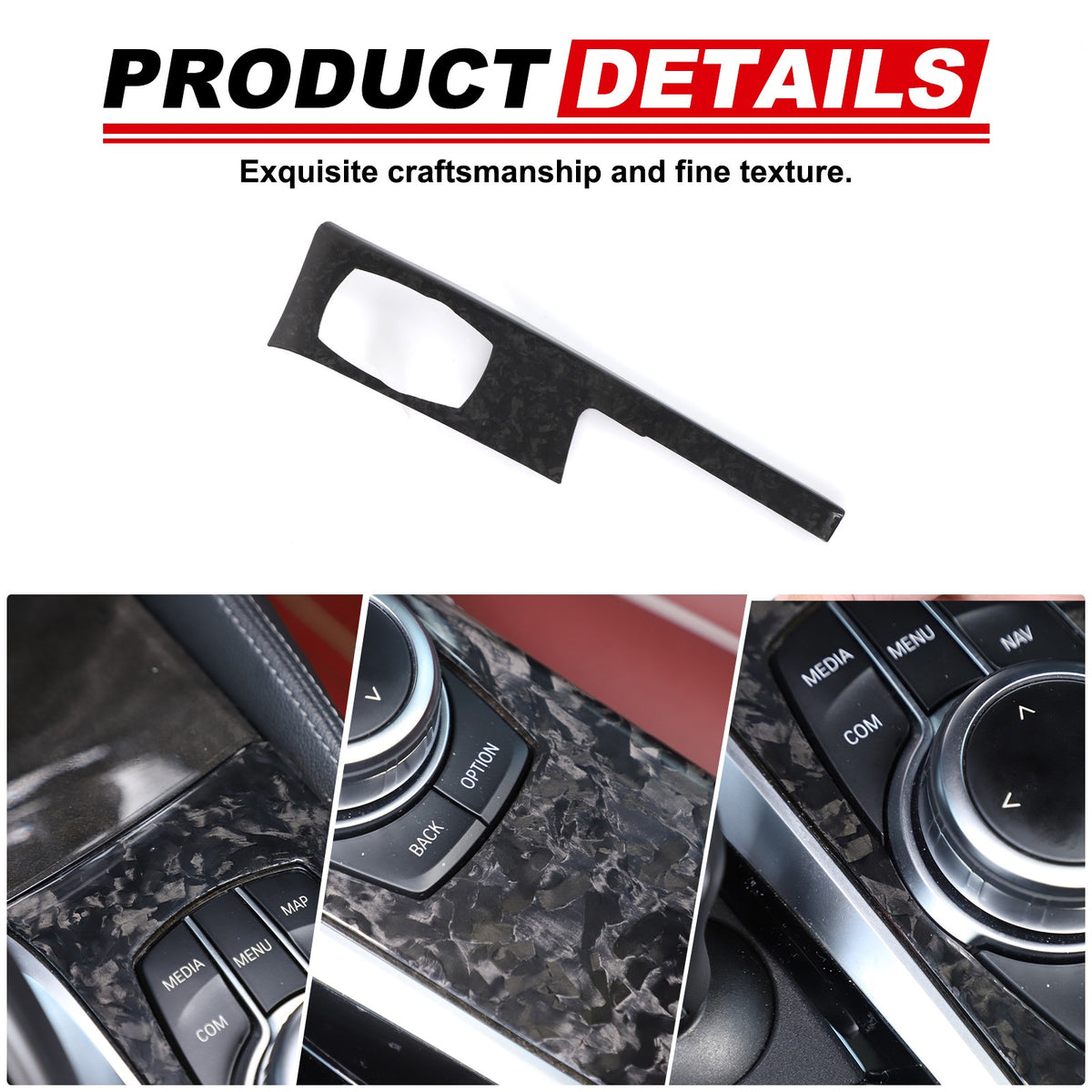 Forged Real Carbon Fiber Center Mode Knob Trim Cover For BMW 5 Series G30 18-22 21