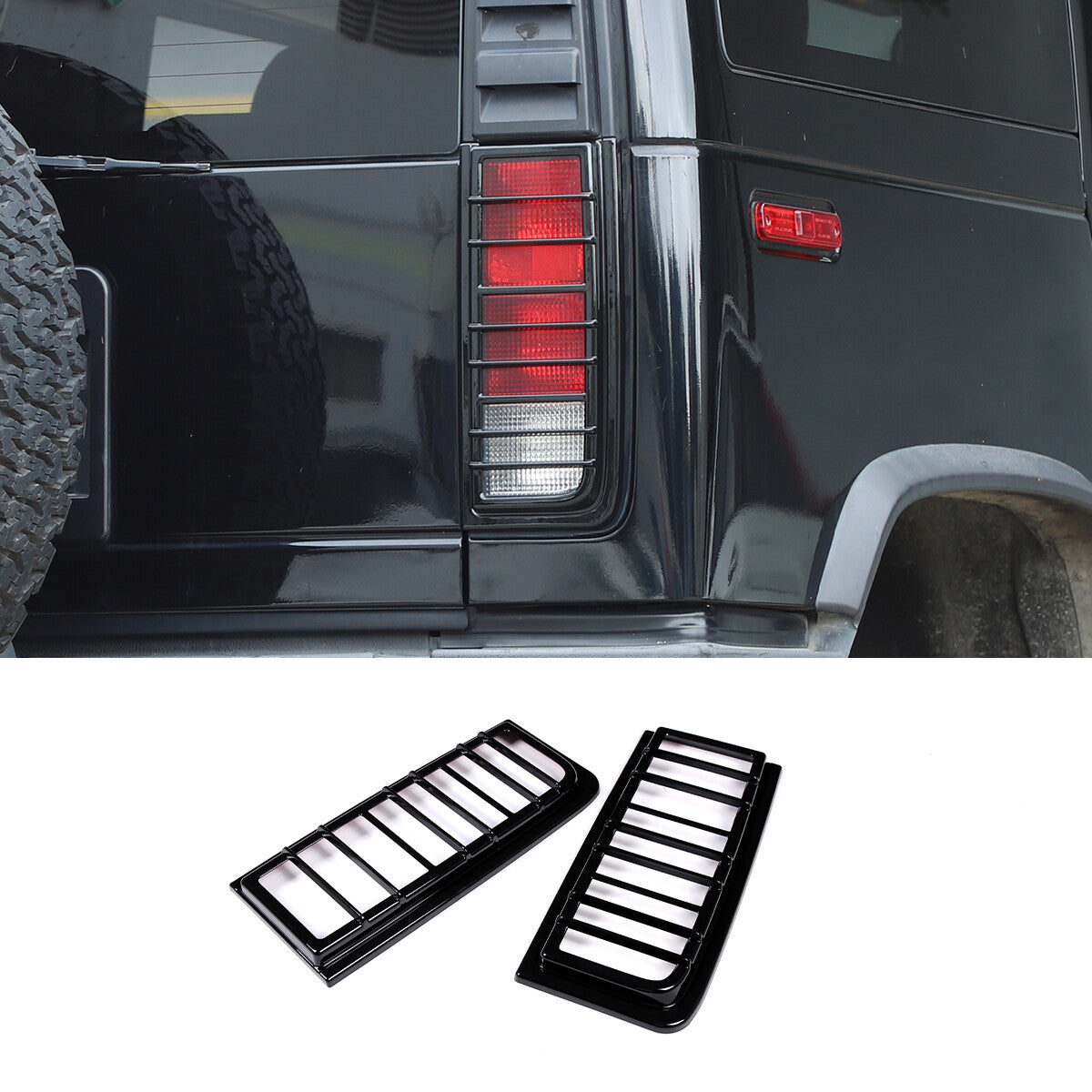 Glossy Piano Black Front Bumper Exterior Trim Cover Set For Hummer H2 2003-2009 - Styles 6-10 50