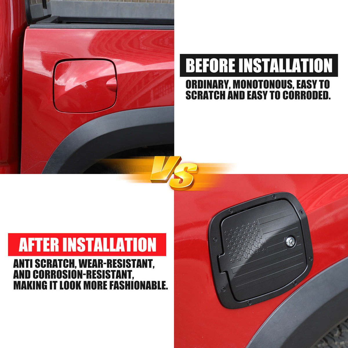 Star Door Fuel Tank Cover W/ Lock Gas Cap Tank Trim For Toyota Tacoma 2016-23 US 14