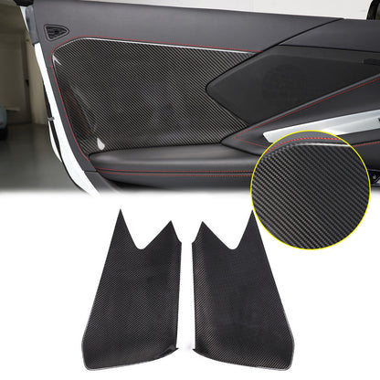 Real Carbon Fiber Interior Door Cover Trim Decoration for Corvette C8 2020-26 US 2