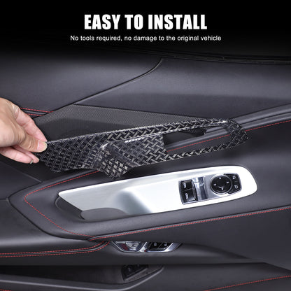 Real Carbon Fiber Window Lift Button Frame Trim For Corvette C8 Coup 2020-2026 12
