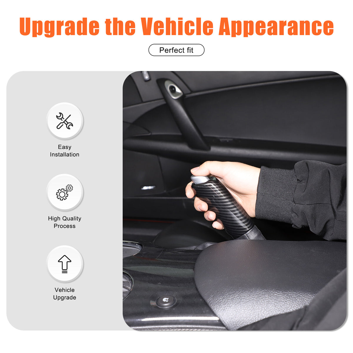 ABS Carbon Fiber Car Parking Lever Handbrake Case Cover For Corvette C6 2005-13 19