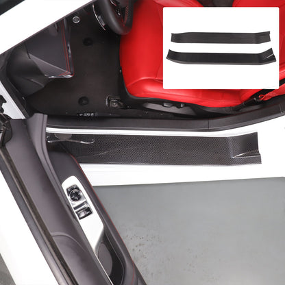 Real Carbon Fiber Full Wrapped Exterior Door Sill Plate Trim For Corvette C8 US 20